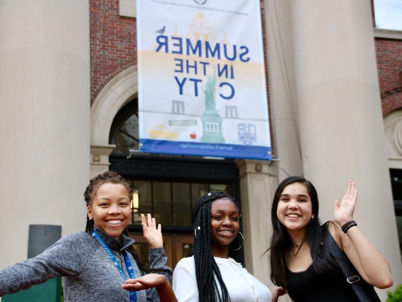 Students in front of Barnard Hall